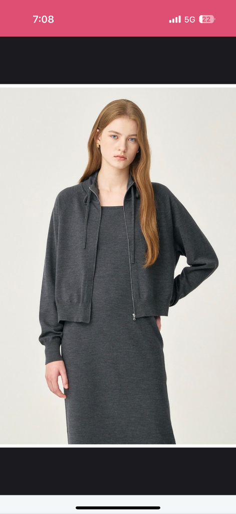 더캐시미어 하이넥 니트 집업 마지막가격--1