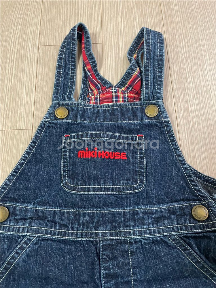 미키하우스 아동 데님 멜빵바지 100--1