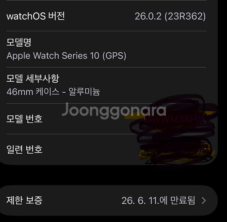 애플워치 시리즈10 46mm GPS 팝니다--0