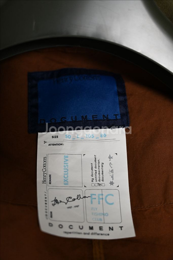 [105] 헨리코튼 FFC x 도큐먼트 왁스드 브리티시 코튼 피싱 자켓--5