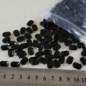 아크릴보석 직사각 12mm 블랙 250개 일괄