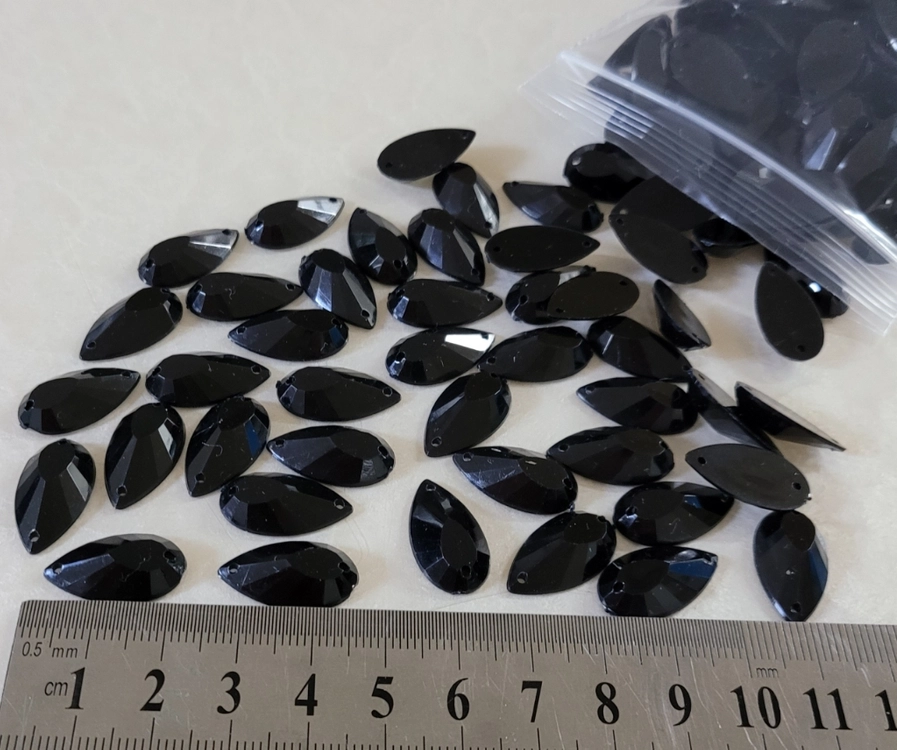 아크릴보석 물방울블랙 20mm 200개 일괄 이미지