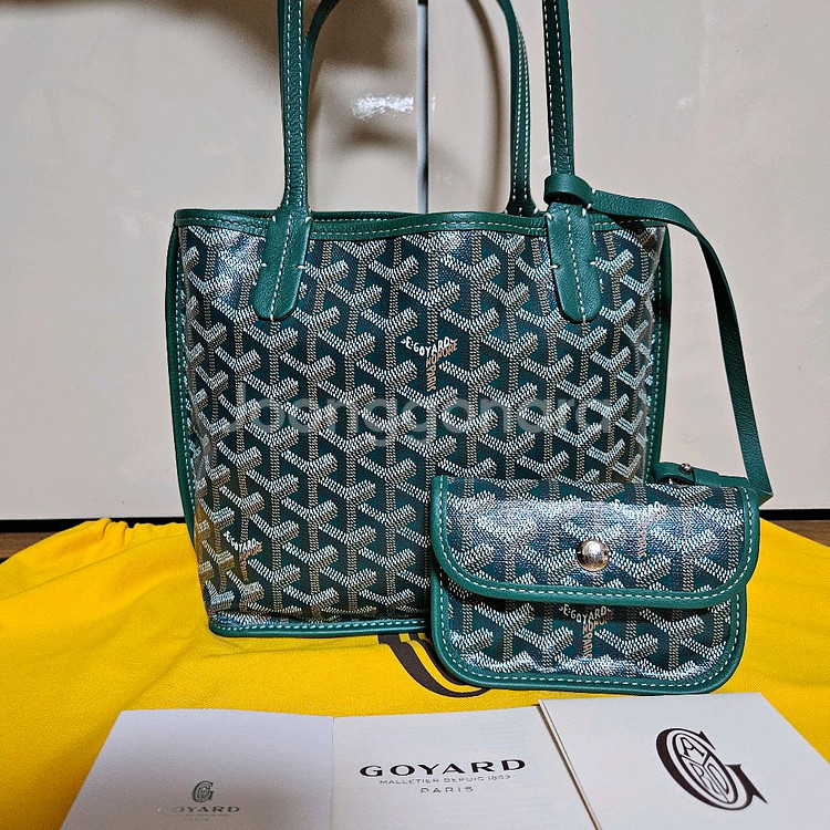 고야드 미니앙주 토트백 그린--0