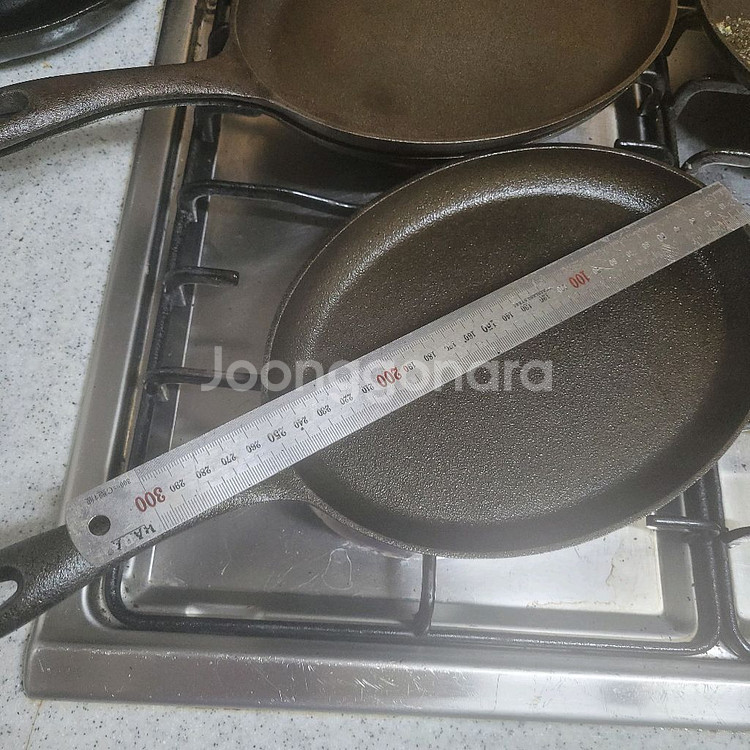 무쇠 그리들 31.5cm+무쇠 타원 25cm 2개세트--3