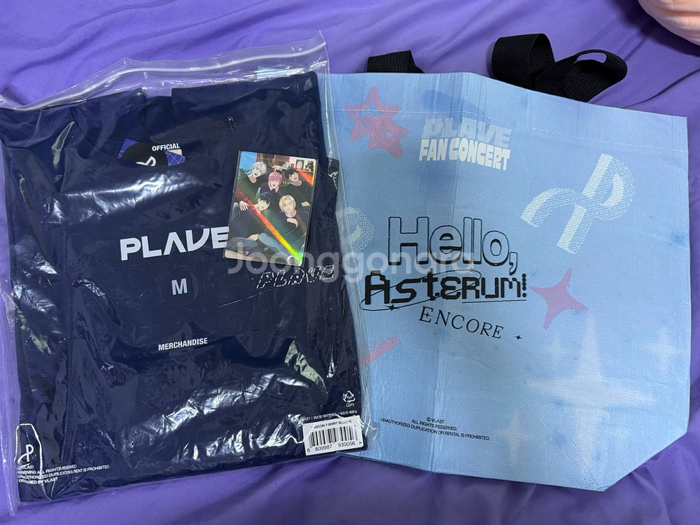플레이브 콘서트 티셔츠 블루 M 미개봉 빅포카--0