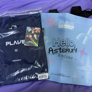 플레이브 콘서트 티셔츠 블루 M 미개봉 빅포카