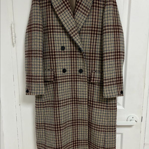 톰보이 테일러드 롱 체크 코트 (오버핏)