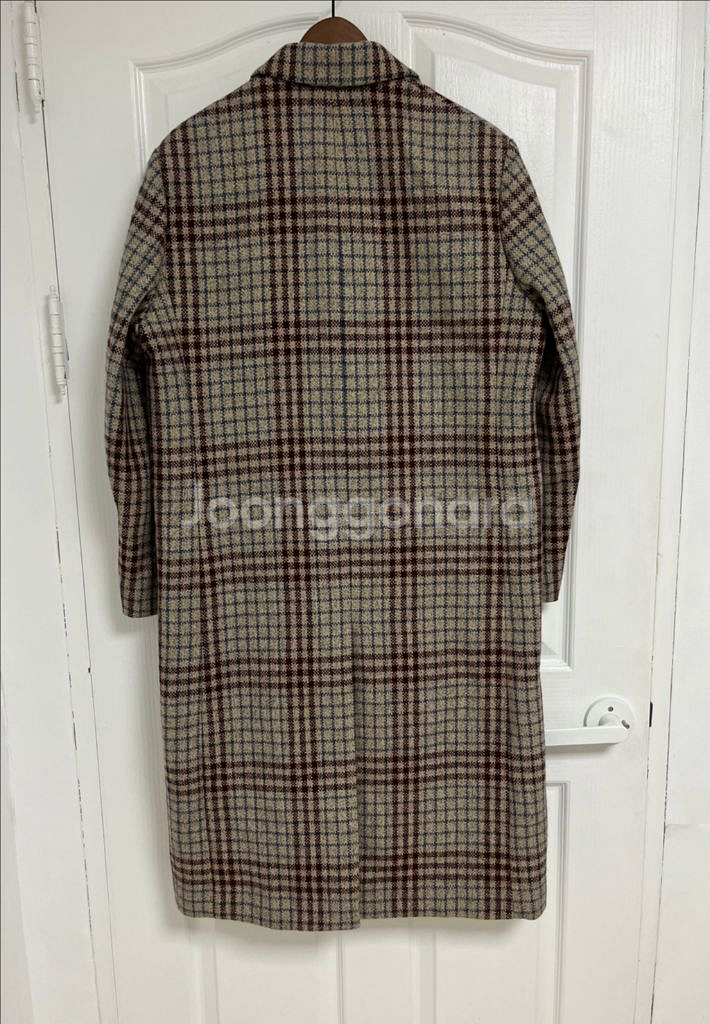 톰보이 테일러드 롱 체크 코트 (오버핏)--1