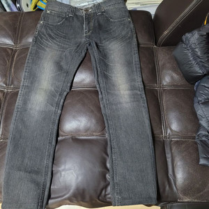 00s 리(LEE)블랙라이더스(일본생산) 연흑청 워싱진 L사이즈(무릎아래2/3 통수선)(빈티지 리바이스 90s)