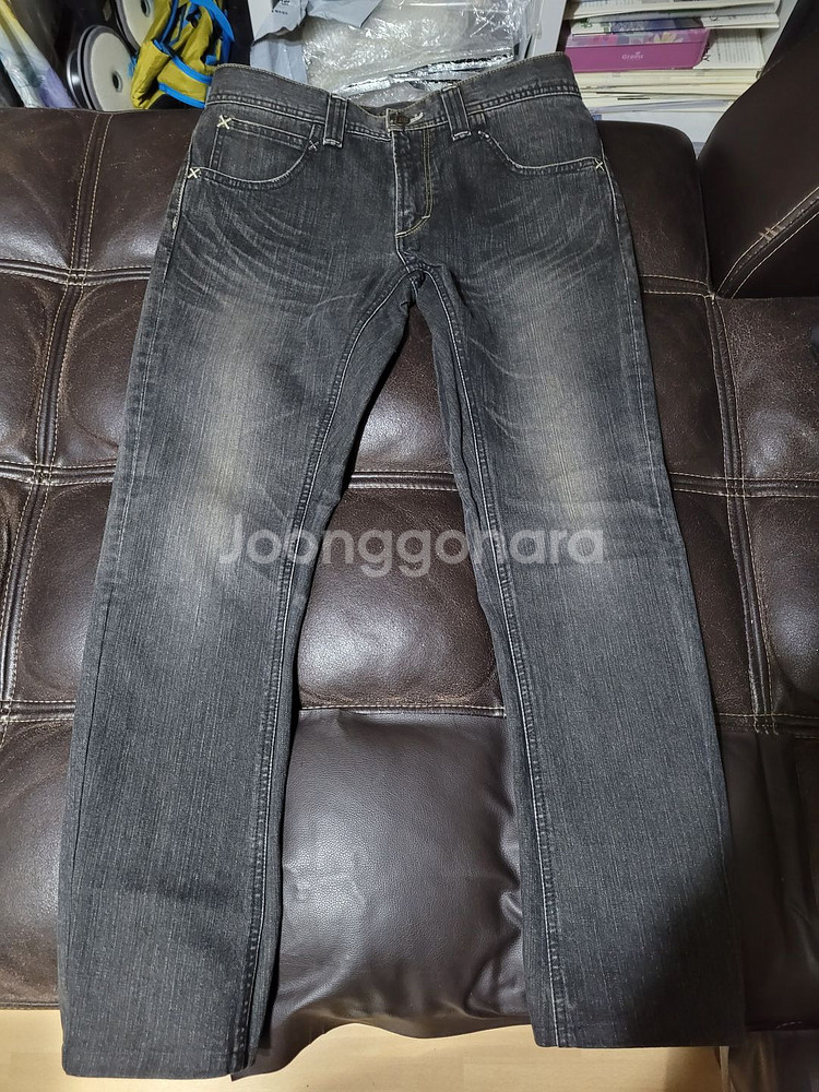 00s 리(LEE)블랙라이더스(일본생산) 연흑청 워싱진 L사이즈(무릎아래2/3 통수선)(빈티지 리바이스 90s)--1