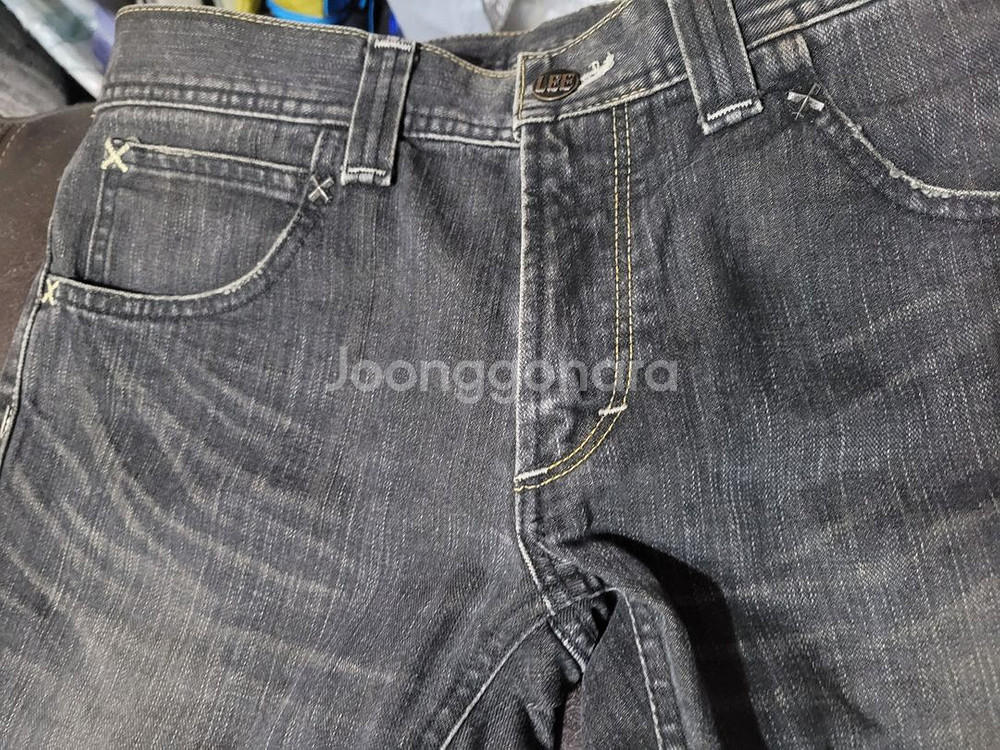 00s 리(LEE)블랙라이더스(일본생산) 연흑청 워싱진 L사이즈(무릎아래2/3 통수선)(빈티지 리바이스 90s)--4