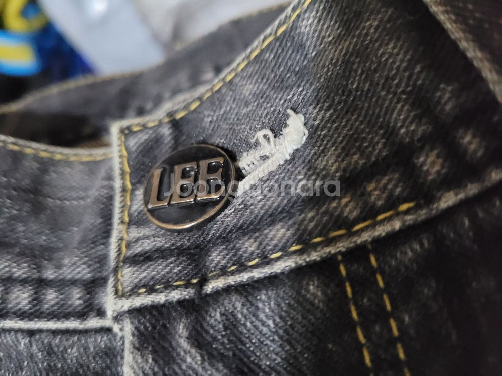 00s 리(LEE)블랙라이더스(일본생산) 연흑청 워싱진 L사이즈(무릎아래2/3 통수선)(빈티지 리바이스 90s)--5