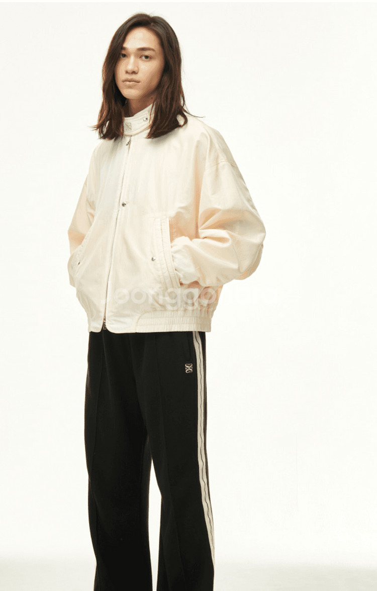 쿠어 샌티 나일론 오버사이즈 블루종 MA-1 자켓 리조트 크림 XL--0