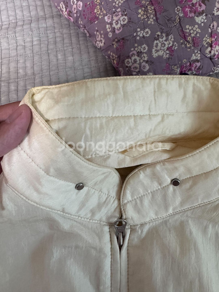 쿠어 샌티 나일론 오버사이즈 블루종 MA-1 자켓 리조트 크림 XL--3