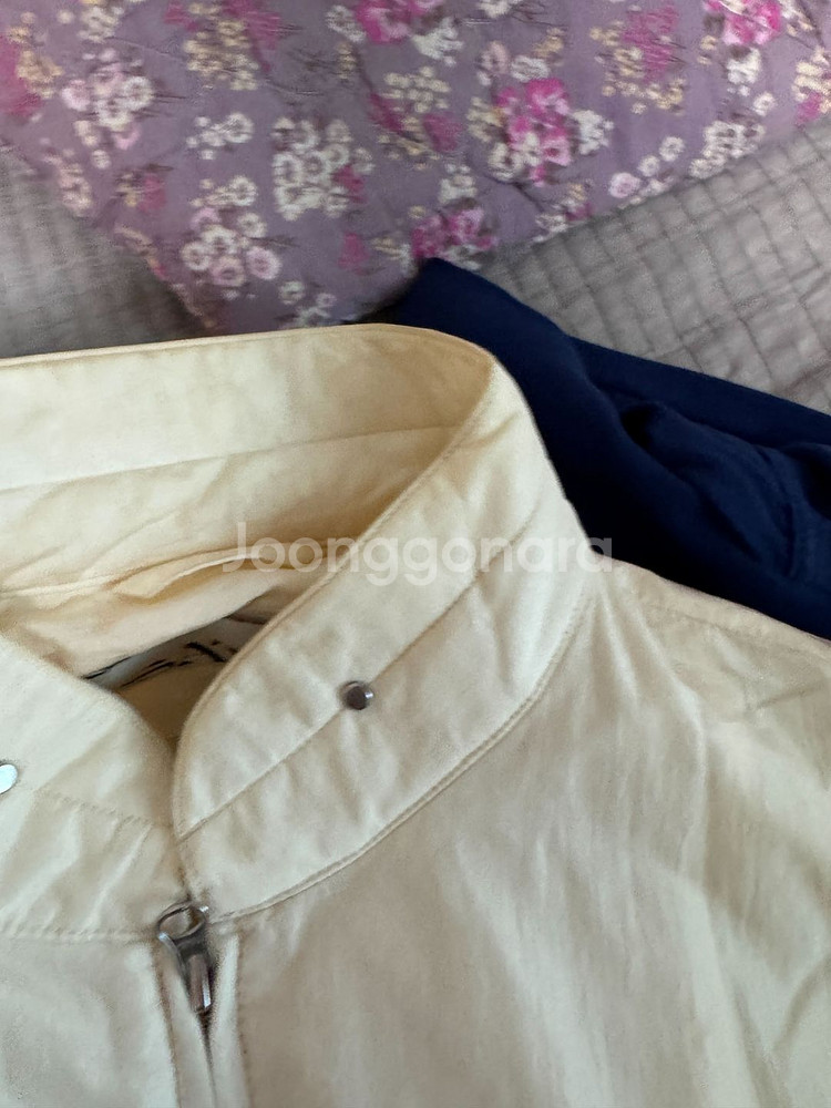 쿠어 샌티 나일론 오버사이즈 블루종 MA-1 자켓 리조트 크림 XL--4