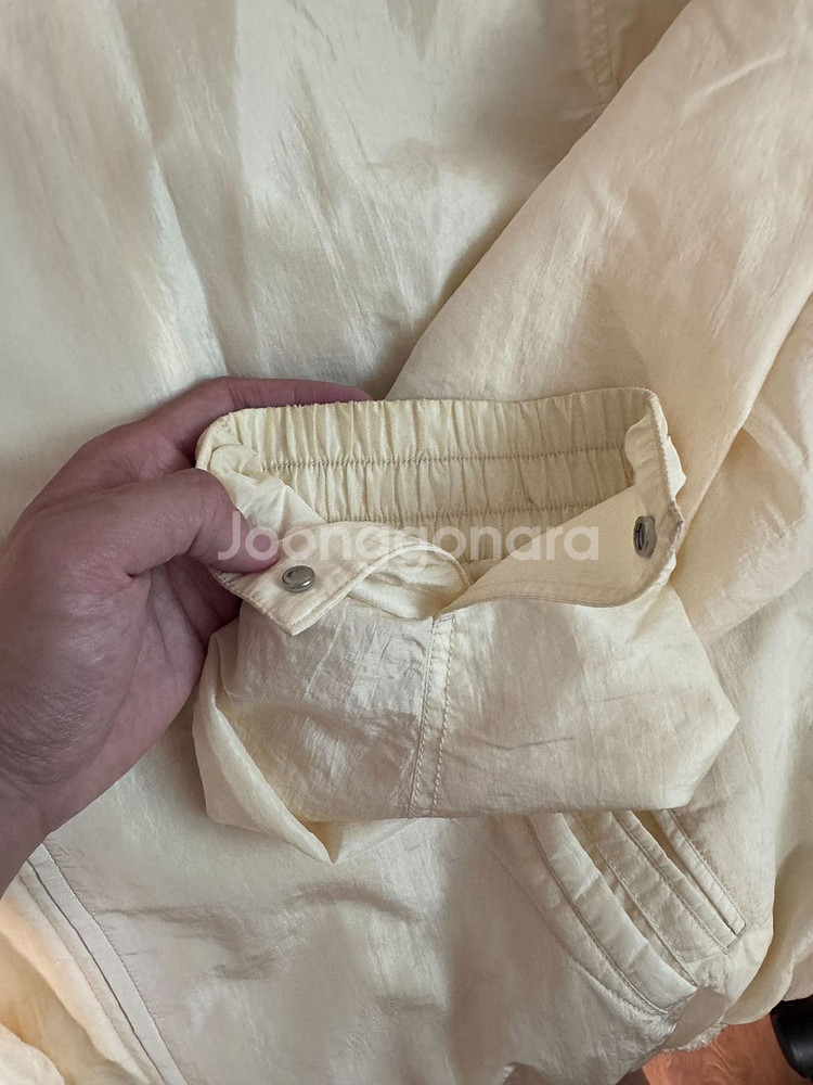 쿠어 샌티 나일론 오버사이즈 블루종 MA-1 자켓 리조트 크림 XL--5