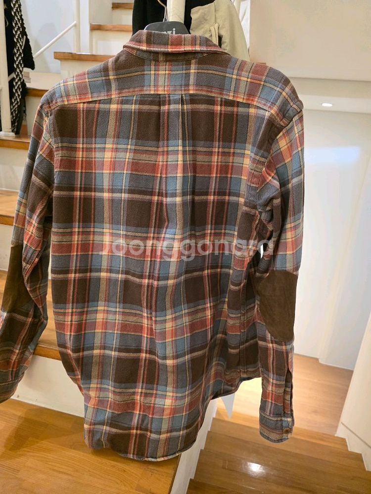 폴로 플란넬 레더패치 셔츠--1