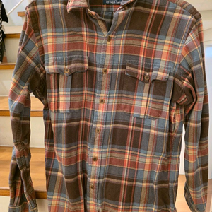 폴로 플란넬 레더패치 셔츠