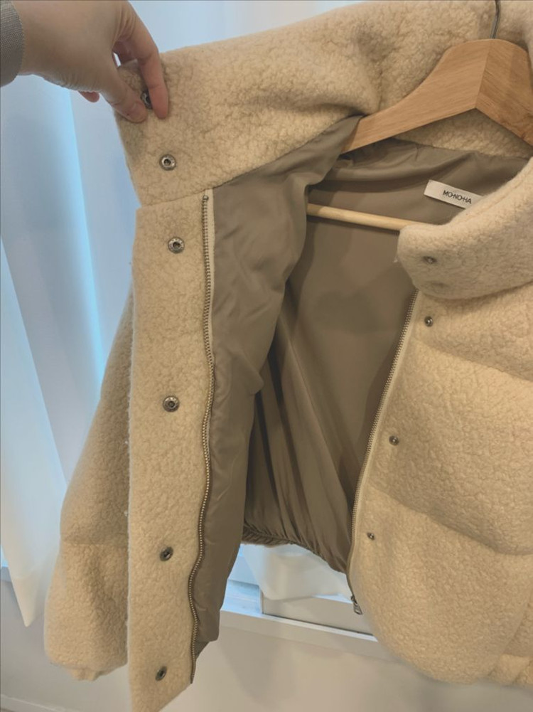 모노하 부클 숏패딩 (임현주착용, 아이보리) 이미지