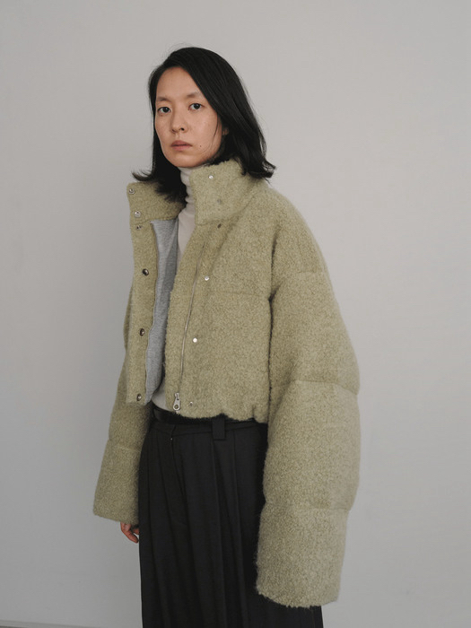 모노하 부클 숏패딩 (임현주착용, 아이보리) 이미지