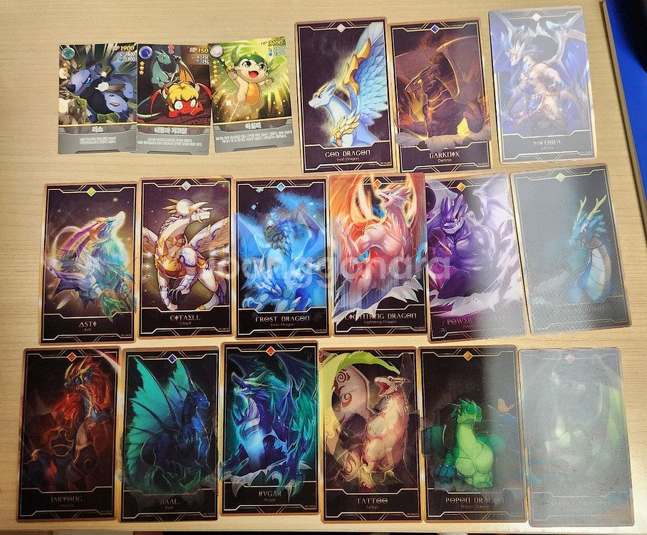 (급처) 드래곤 빌리지 드빌 홀로그램 카드 액션 카드 팝니다--0