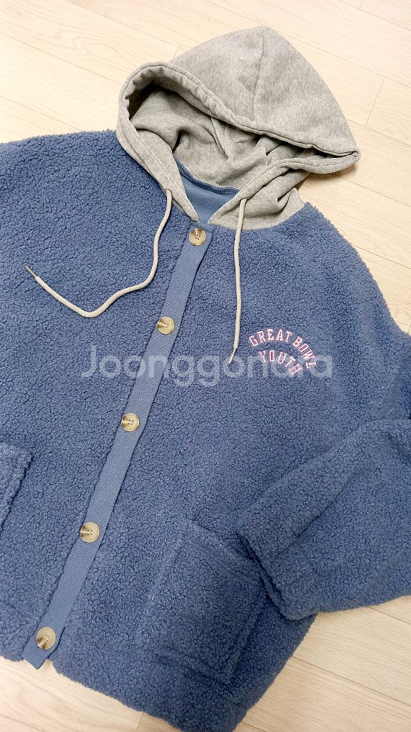 새상품 오버핏 후드 뽀글이 점퍼-프리사이즈--3