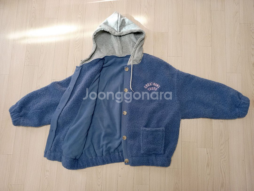 새상품 오버핏 후드 뽀글이 점퍼-프리사이즈--0