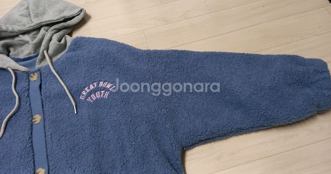 새상품 오버핏 후드 뽀글이 점퍼-프리사이즈--4