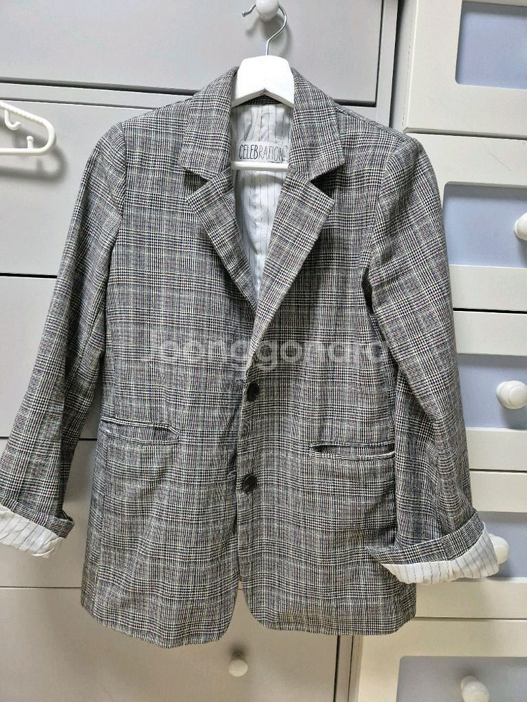 플란넬 블레이저 재킷--0