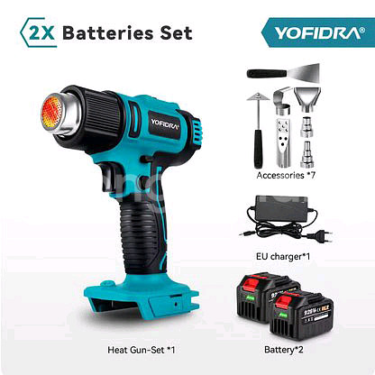 무선 열풍기 대용량 배터리 2개 풍량 ,온도 조절 기능--3