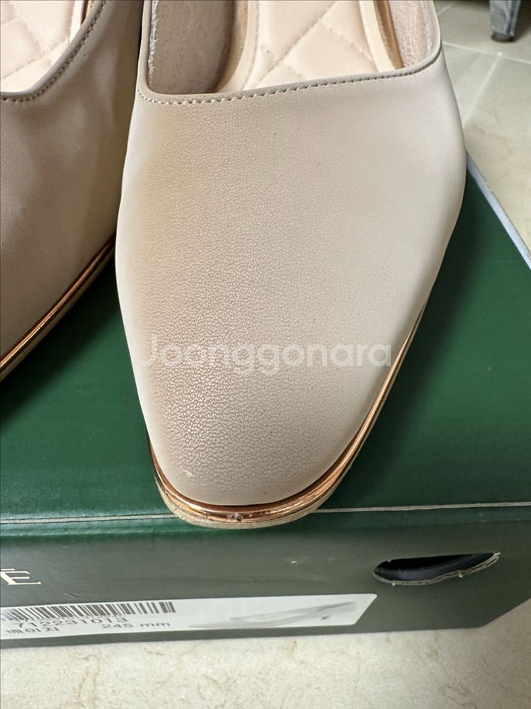 미소페 소가죽 펌프스 5cm 베이지 245--5