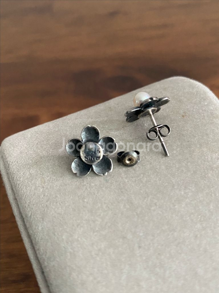 플라워모티브 담수진주 실버 귀걸이(925)--3