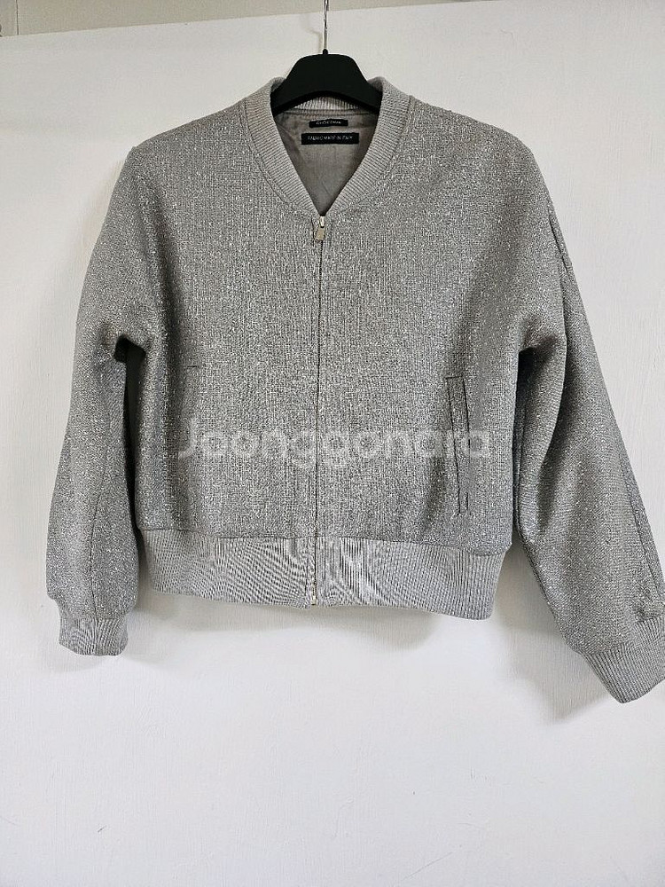 새거-초이콤마 리넨 트위드 블루종 자켓--4