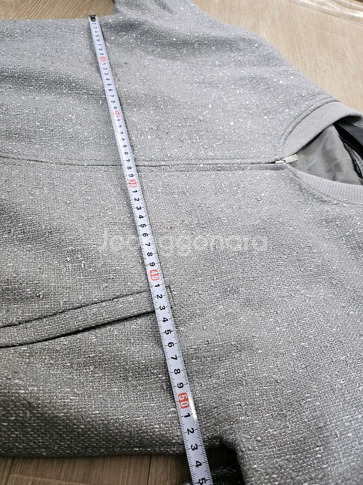 새거-초이콤마 리넨 트위드 블루종 자켓--8