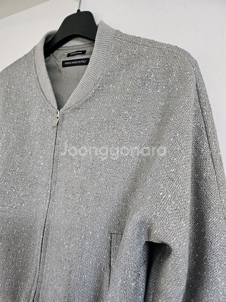 새거-초이콤마 리넨 트위드 블루종 자켓--5