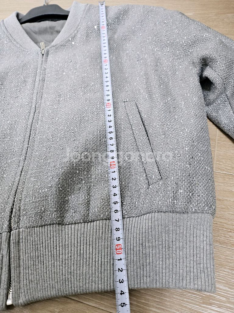 새거-초이콤마 리넨 트위드 블루종 자켓--7