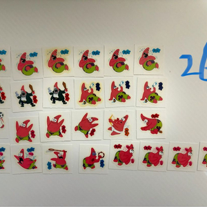 고전문구) 스폰지밥 야광 띠부씰 중복 91장+씰스티커북