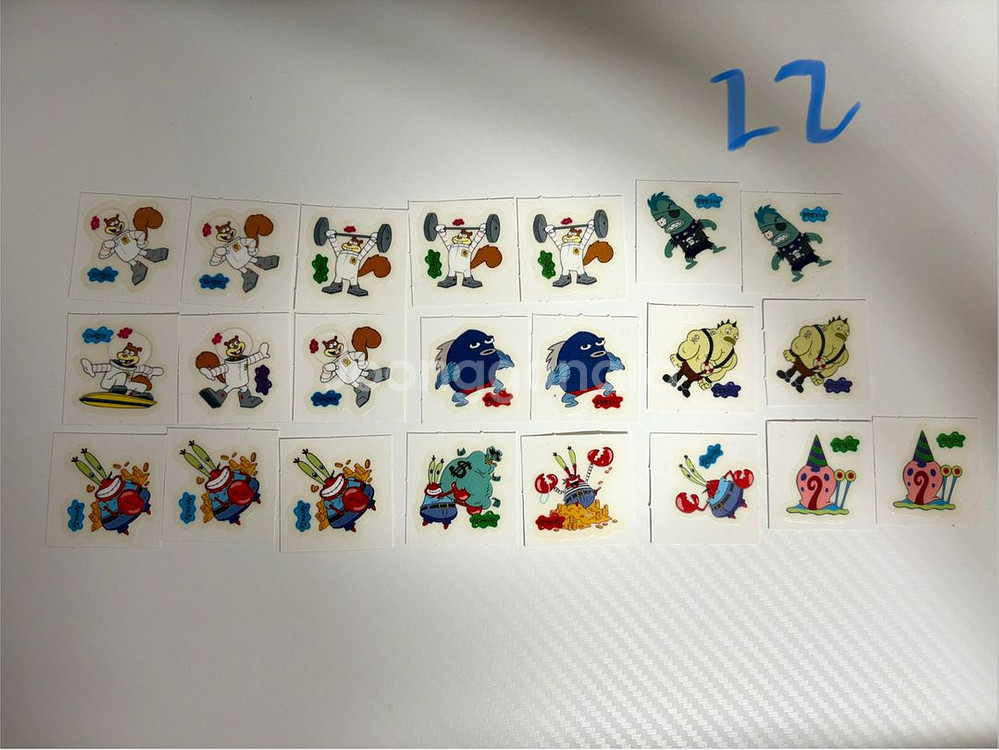 고전문구) 스폰지밥 야광 띠부씰 중복 91장+씰스티커북--3