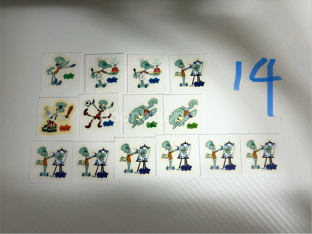 고전문구) 스폰지밥 야광 띠부씰 중복 91장+씰스티커북--2