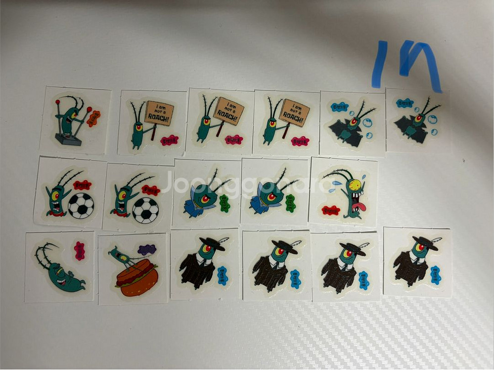 고전문구) 스폰지밥 야광 띠부씰 중복 91장+씰스티커북--4