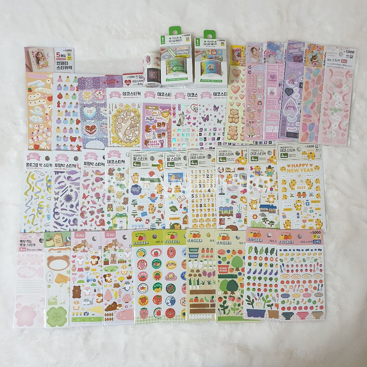 새상품) 다이소 다꾸 씰스티커 일괄 36(1)--0