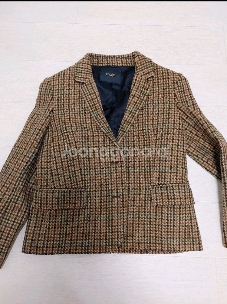 마쥬 체크 패턴 자켓--0