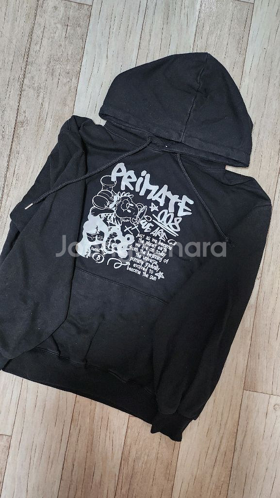 에이블리)프라임에이트 오버핏 후드티 기모 M(검정)--1