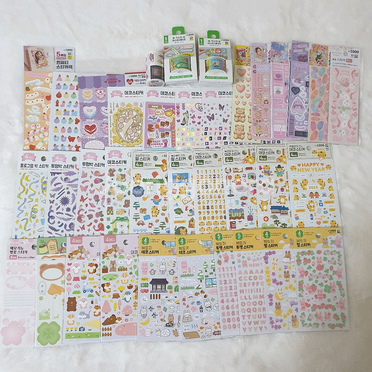새상품) 다이소 다꾸 씰스티커 일괄 36(2)--0