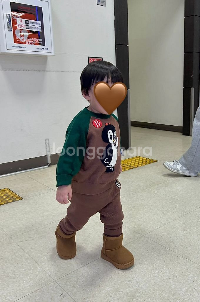 베베드피노 펭귄니트 상하복 90--9