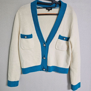 정품 여성 샤넬 캐시미어+울 가디건 38