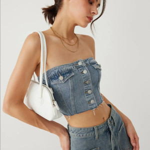(새상품)샵사이다 데님 튜브탑