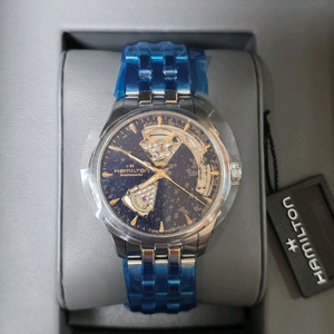 해밀턴 재즈마스터 오픈하트 미드나잇 블루 36mm H32215142 팝니다.