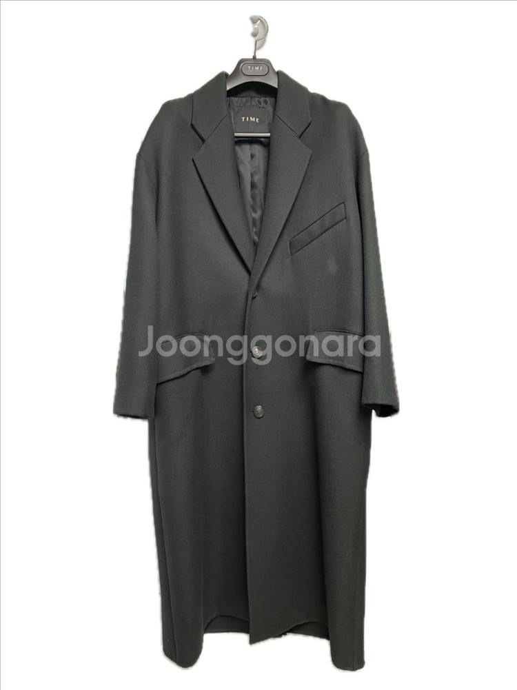 타임옴므 21fw 다크그린 세미오버핏 트윌 코트 95--0