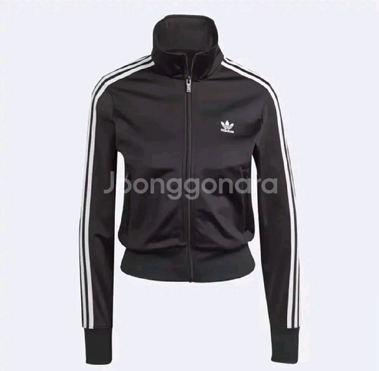 아디다스 오리지널 여성 트랙탑 져지 블랙 크롭 자켓--2